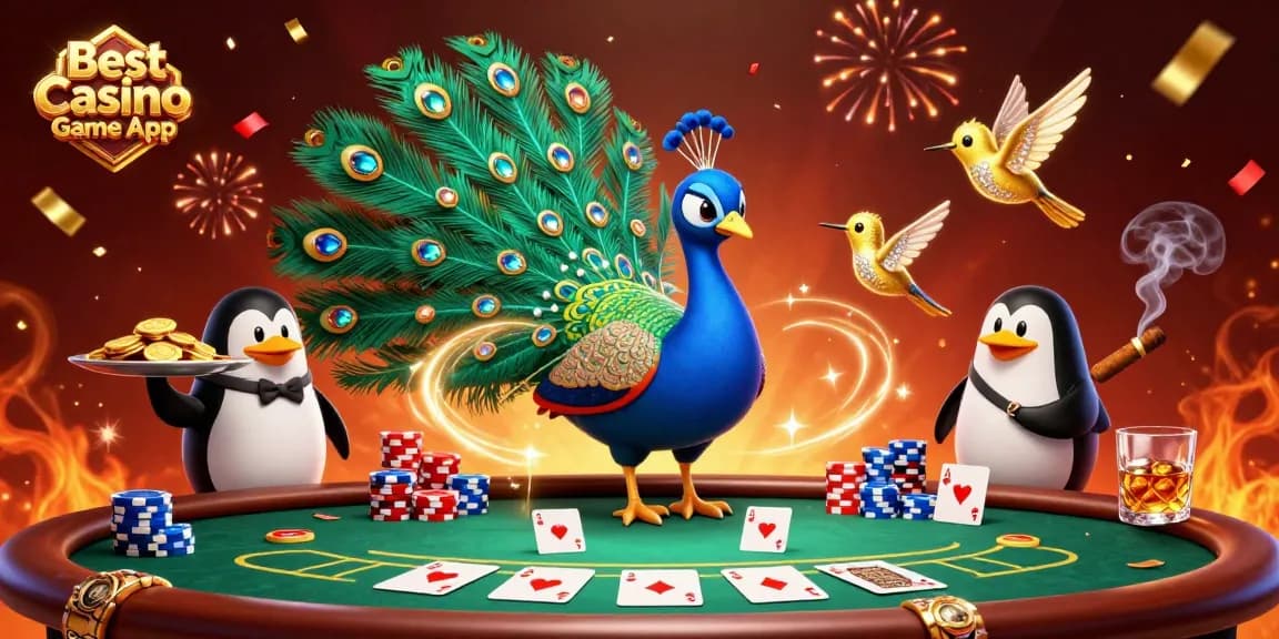 Experience the Best Casino Game App with vibrant casino elements and engaging characters.