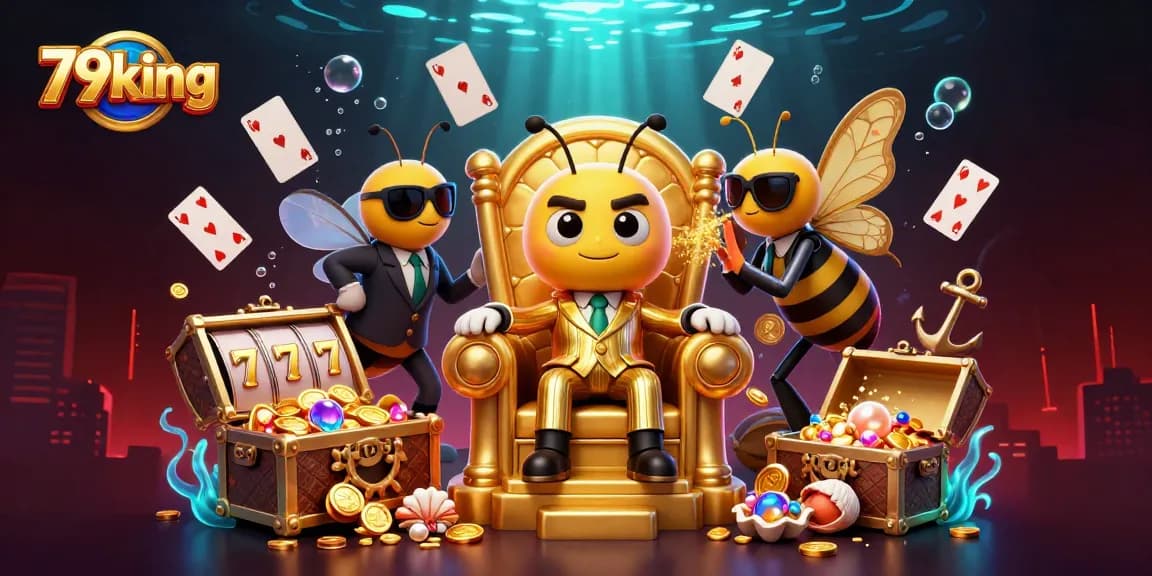 79king showcases a vibrant, energetic casino scene with a bumblebee mob boss and dynamic gaming elements.
