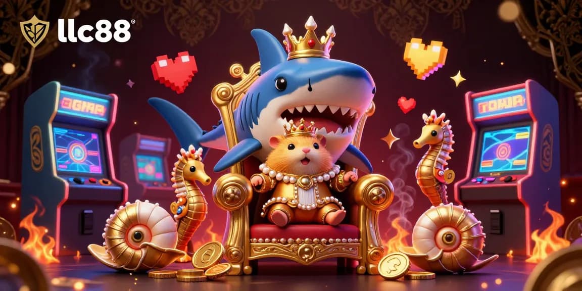 Engage with lclc88's vibrant 3D casino scene featuring a fierce hamster king and exciting game elements.