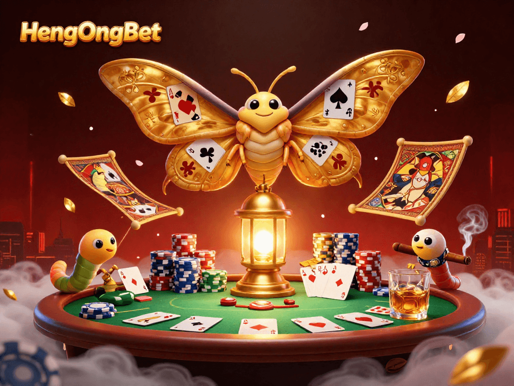 Experience exciting gaming at HengOngBet with vibrant scenes of poker action.