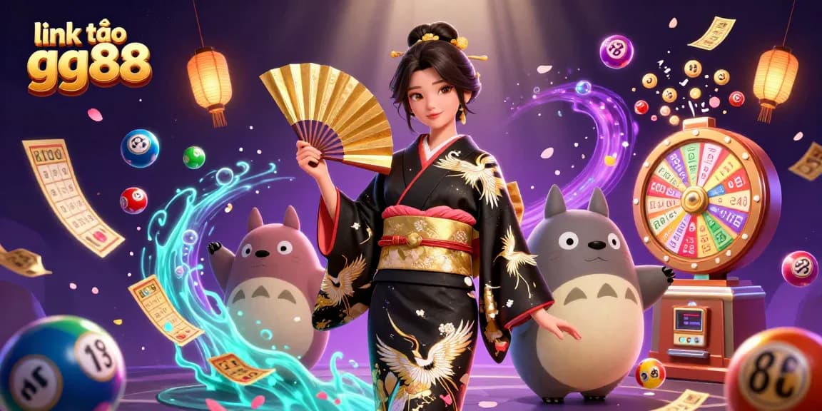Engage with the thrilling world of gambling at link vào gg88 with vibrant lottery elements and characters.
