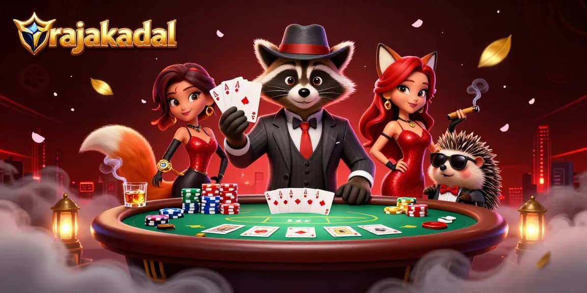 Permainan menarik di rajakadal dengan karakter kartun 3D, poker, dan suasana kasino yang menggembirakan