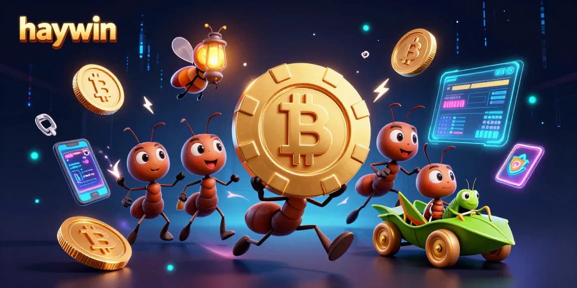 haywin enhances gameplay with a dynamic 3D cartoon heist scene showcasing game elements and vibrant energy