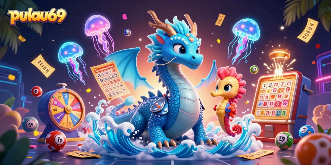 Experience thrilling opportunities with pulau69 amidst vibrant lotto elements in a magical underwater scene.