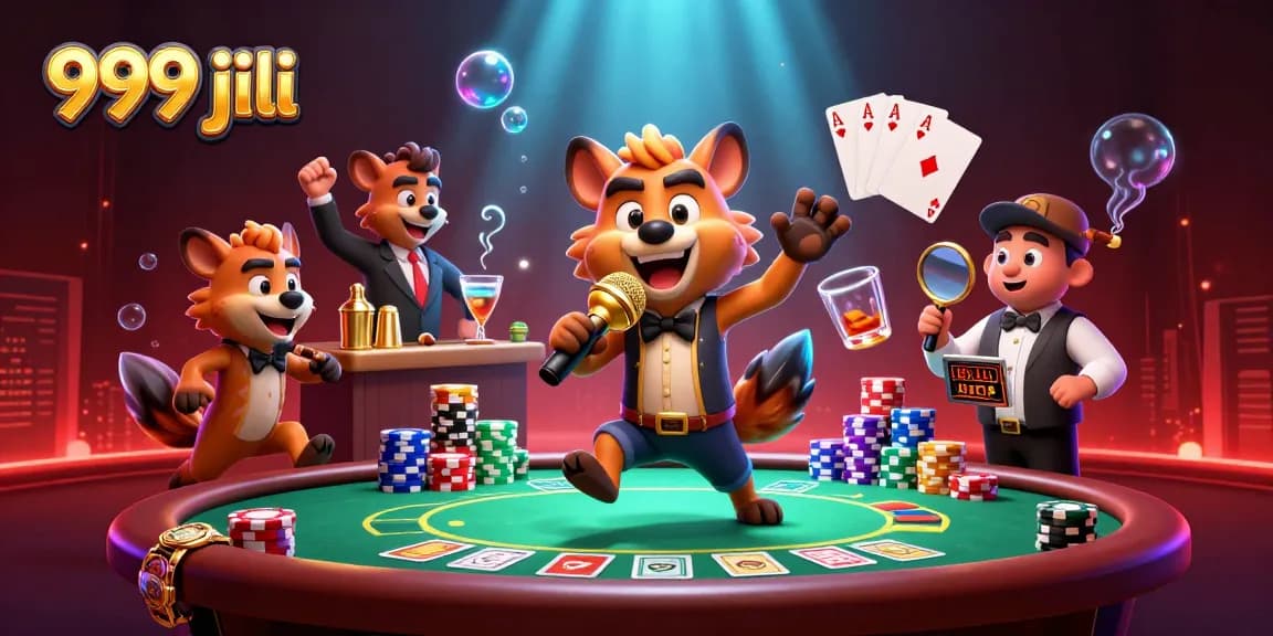 Experience thrilling action at 999 jili casino with lively hyenas serving drinks and cracking jokes.