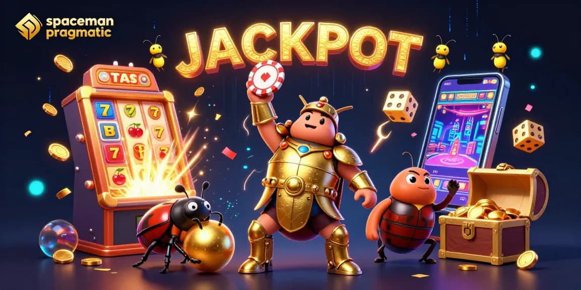 Unleash wins with Spaceman Pragmatic in a vibrant, animated casino scene.