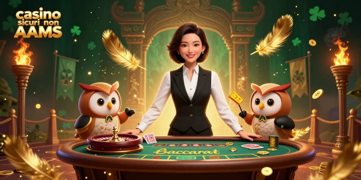 Gioca in casinò sicuri non AAMS con interazione dinamica del dealer ed elementi coinvolgenti del casinò.