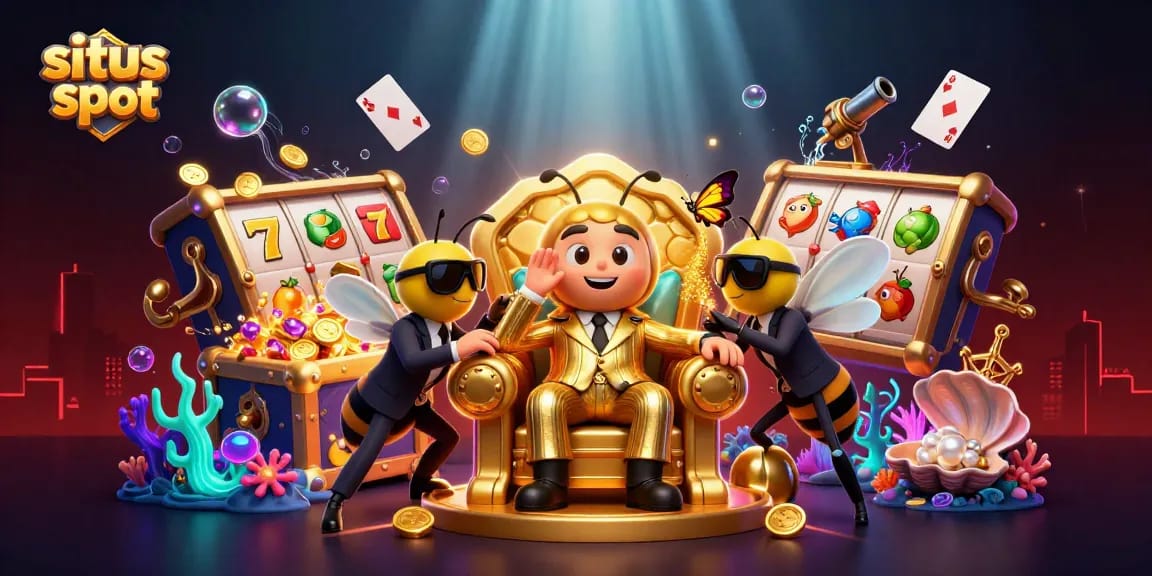 Menggandakan kesenangan di situs slot dengan simbol beruntun, karakter 3D menarik dalam suasana kasino yang hidup.