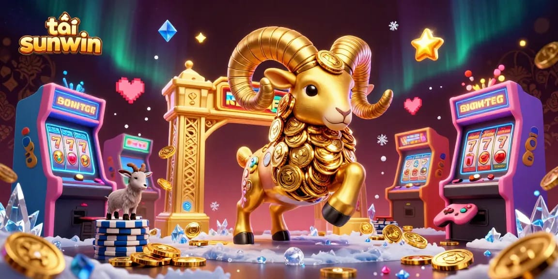Engage in epic gaming adventures with tải sunwin, as the golden ram charges through a spectacular casino scene.