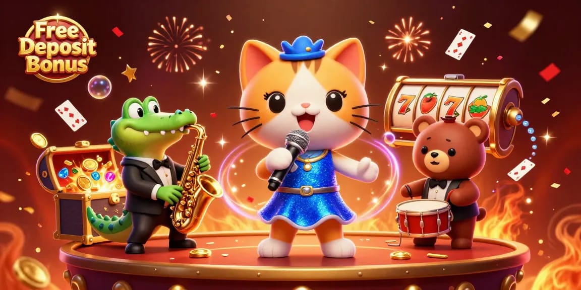 Experience the excitement of Free No Deposit Bonus with this vibrant casino scene featuring animated characters.