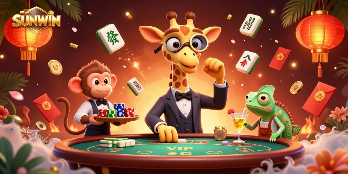 SUNWIN captures thrilling moments at a high-stakes poker scene with vibrant casino elements.