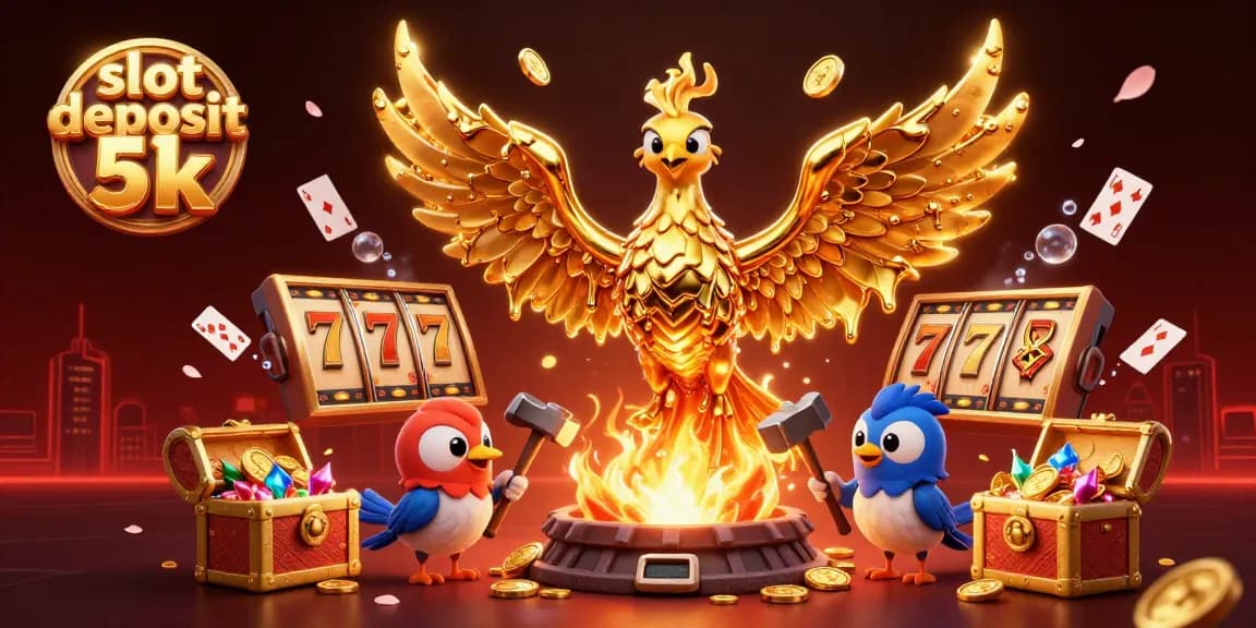 Experience thrilling excitement at slot deposit 5k with vibrant visuals of golden phoenix and explosive treasures.