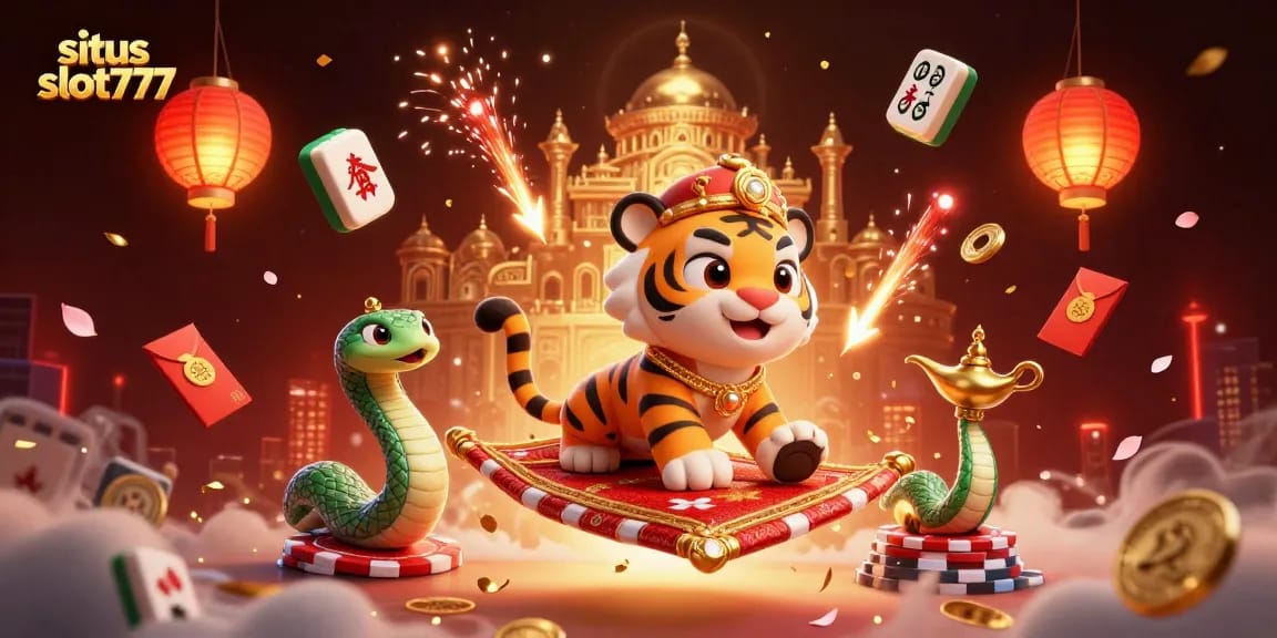 Experience excitement at situs slot777 with lively 3D casino-themed characters generating magic.