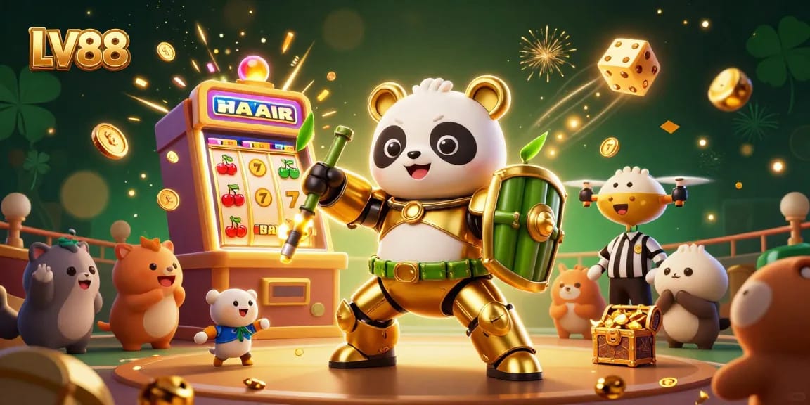 Engage in thrilling action with LV88's vibrant gaming scene featuring immersive slot gameplay.