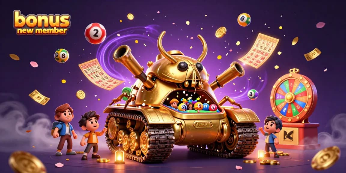 Experience the excitement of the bonus new member at our vibrant casino illustration featuring dynamic games and prizes.