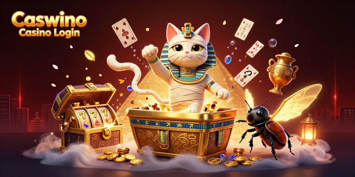 Experience exciting gameplay with Caswino Casino Login and vibrant slot reels in a lively casino scene.