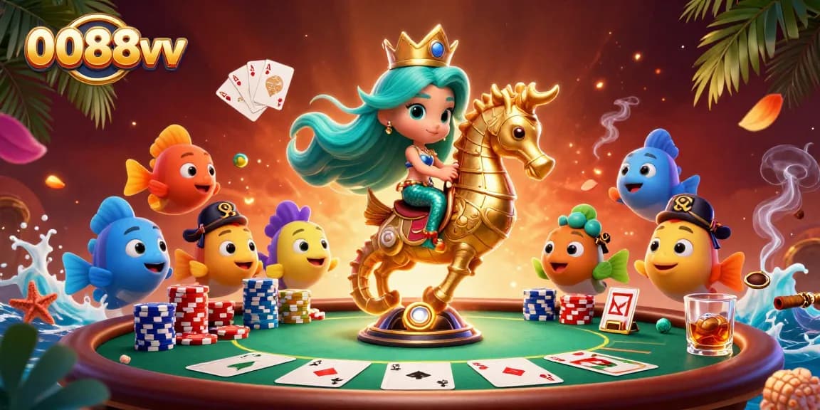 Experience thrilling games at 0088vv with a vibrant casino atmosphere and colorful characters.