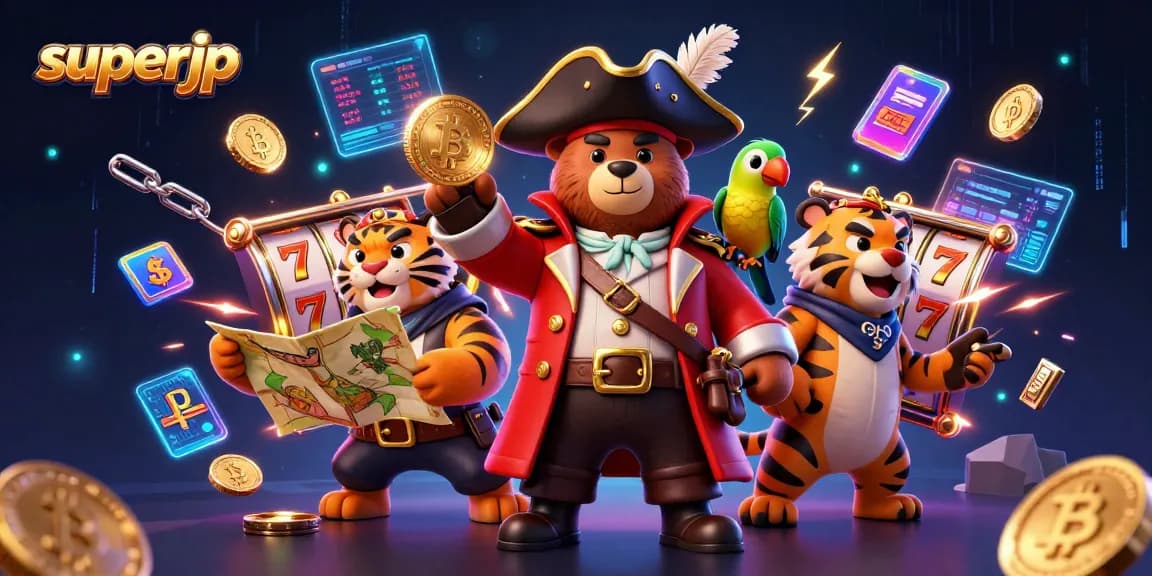 Join the excitement of superjp slots with glimmering 3D coins, vibrant characters, and dynamic jackpot visuals.