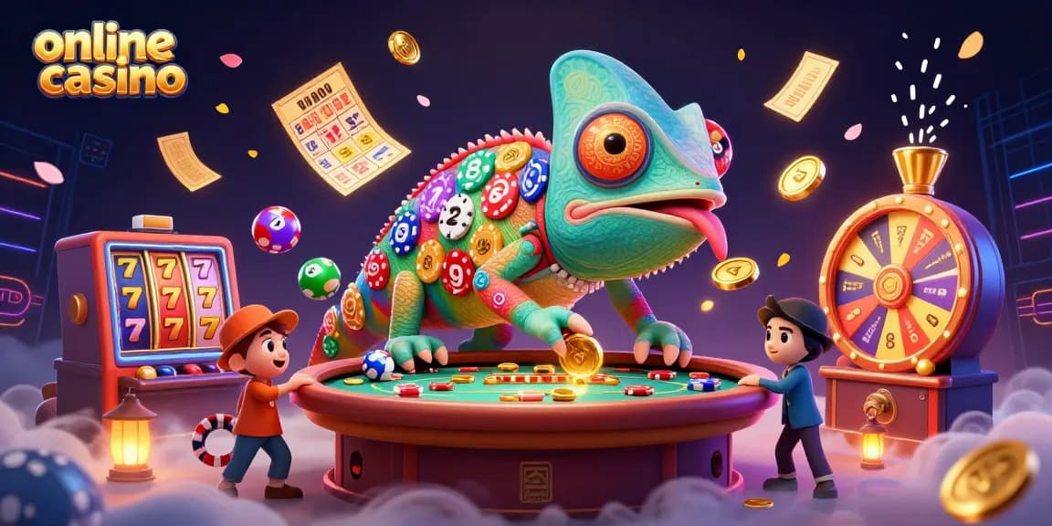 Experience the excitement of the online casino with vibrant characters and animated game elements.