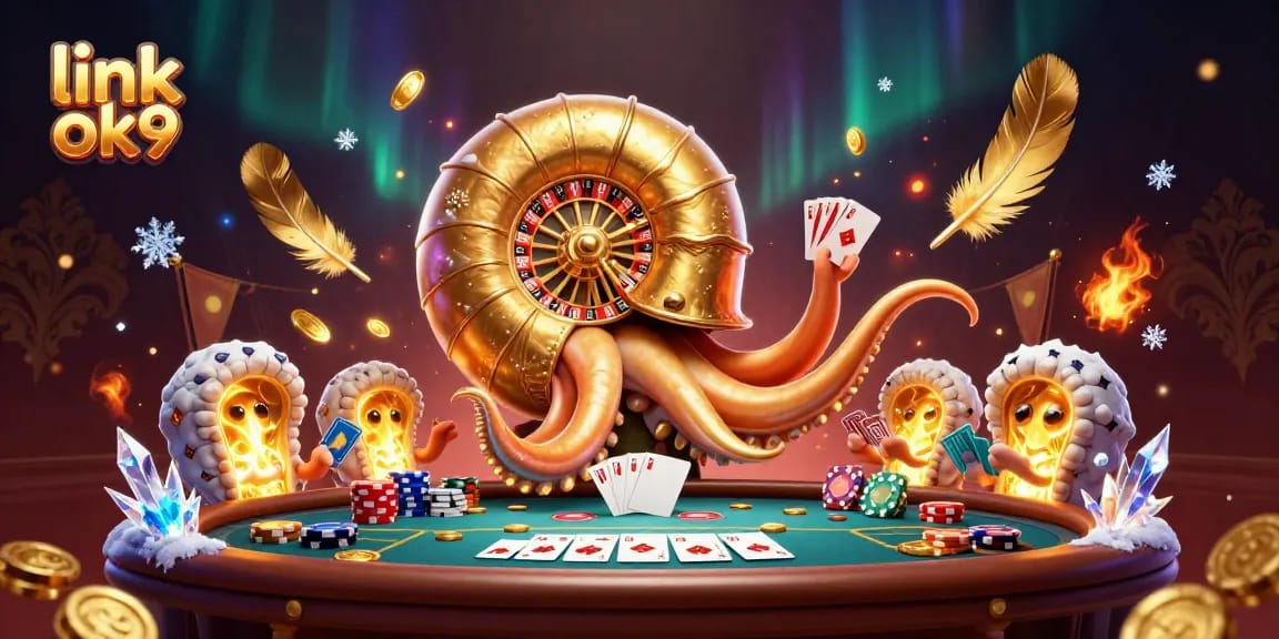 Experience thrilling gameplay at link ok9 with 3D ancient nautilus, roulette wheel, and vibrant casino atmosphere.