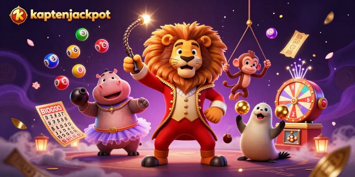 Win big with kaptenjackpot in this vibrant casino scene featuring lively characters and game elements.