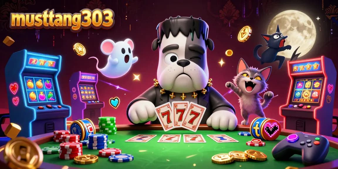 Experience thrilling gameplay with mustang303 at an exciting casino-themed illustration.