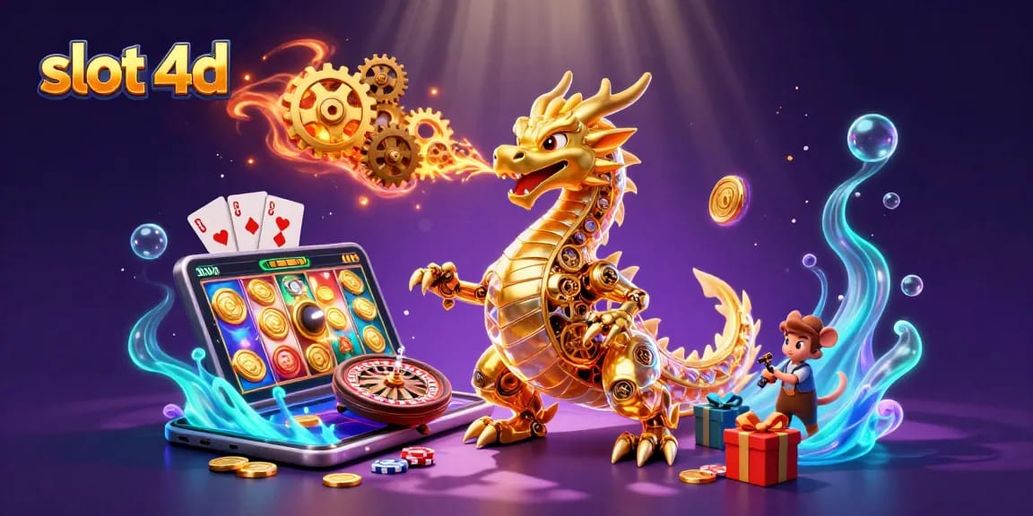 Enjoy dynamic gameplay with slot 4d, featuring a golden dragon and animated casino elements.