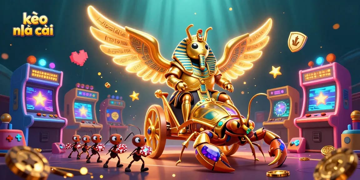 Engage with kèo nhà cái as adorable golden beetles and scorpions bring vibrant casino action to life!
