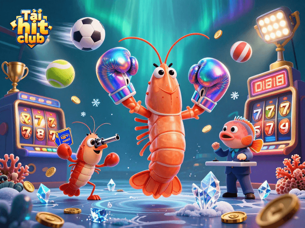 Tải hit club with vibrant casino characters and elements, illustrating a dynamic and engaging gambling atmosphere.
