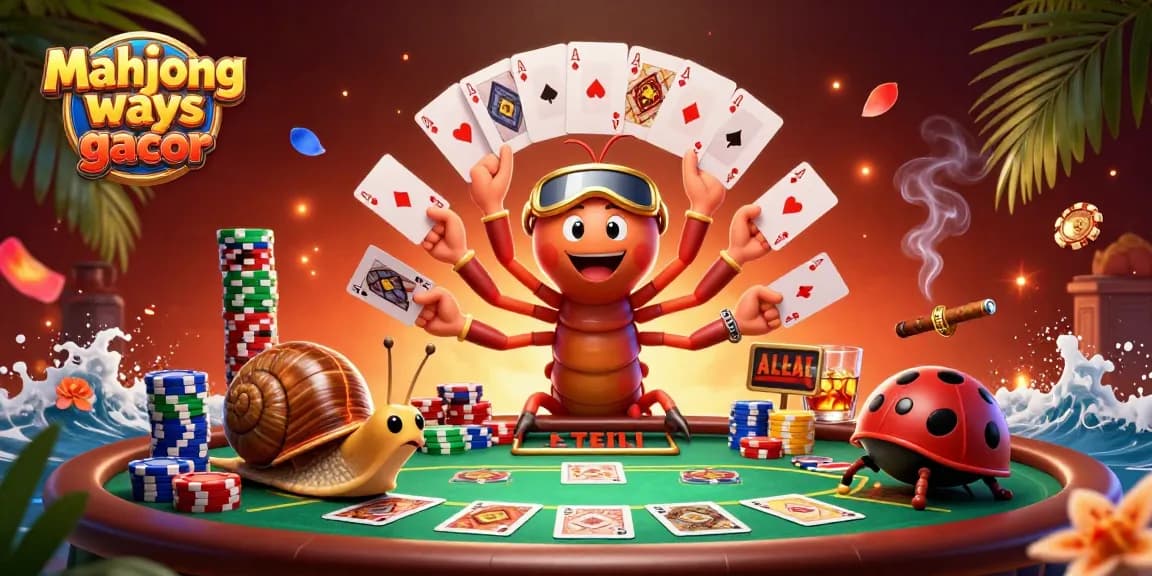 Play mahjong ways gacor with excitement in this vibrant, dynamic casino illustration.