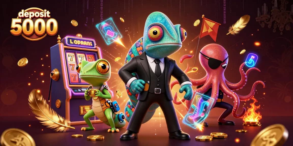 Experience the thrill of deposit 5000 with dynamic 3D casino characters and gaming elements.