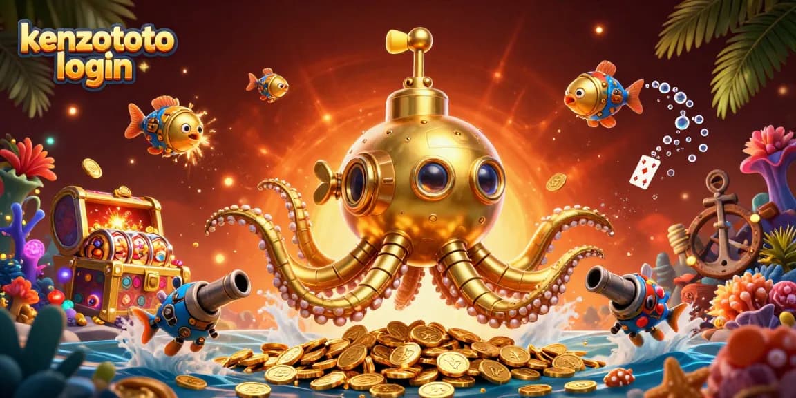 Plunge into excitement with KENZOTOTO login illustration showcasing vibrant underwater adventure.