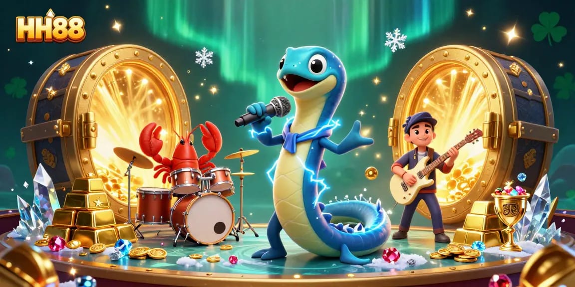 HH88 players enjoying vibrant underwater casino with treasure elements and lively characters.