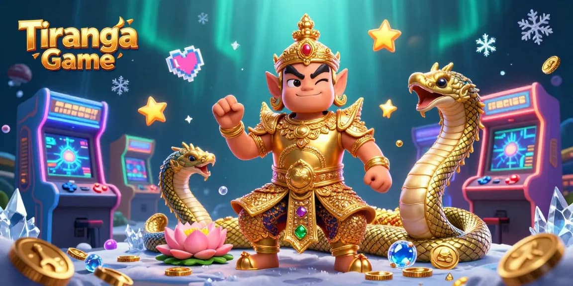Tiranga Game features an engaging 3D illustration showcasing exciting gaming elements and vibrant characters.