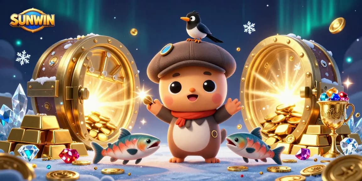 Enjoy SUNWIN's vibrant gaming scene with baby Nessie, gold treasures, and lucky gems.