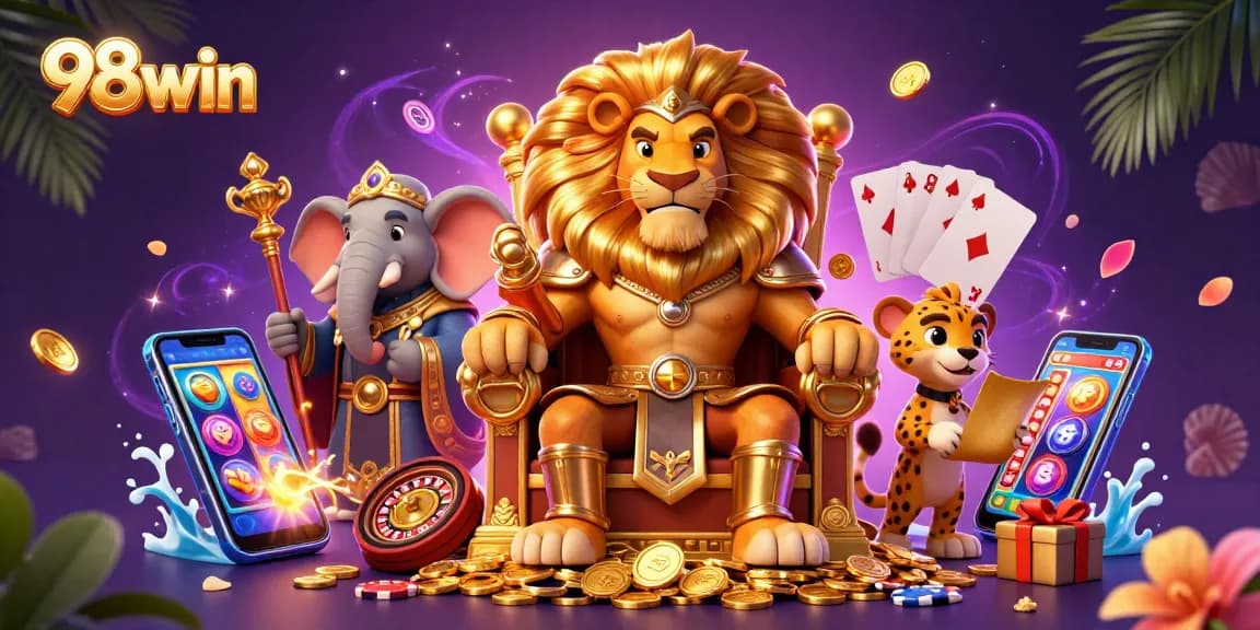 Experience thrilling games at 98win with vibrant slots, cards, and gold coins.