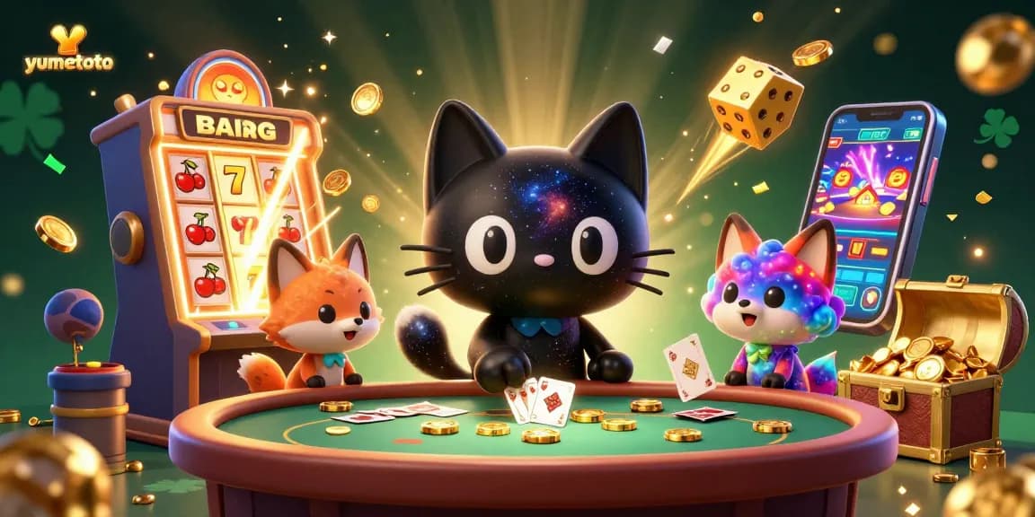 Experience the thrill of yumetoto as a magical cat entices players at a vibrant cosmic casino.
