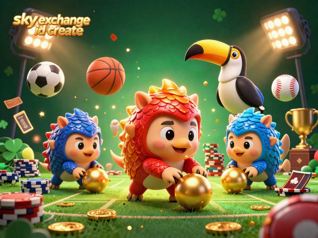 Engage with the thrilling experience of sky exchange id create amidst vibrant sports elements and animated pangolins.