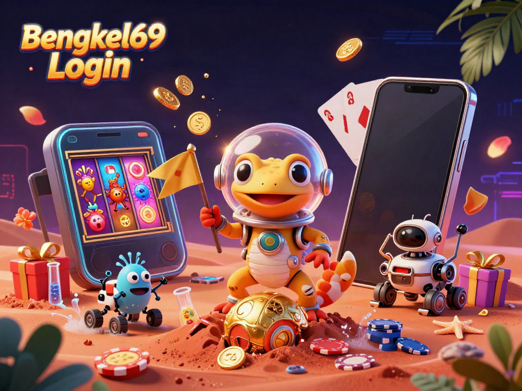 Experience thrilling gameplay with Bengkel69 Login as a cartoon Martian gecko discovers a golden casino.
