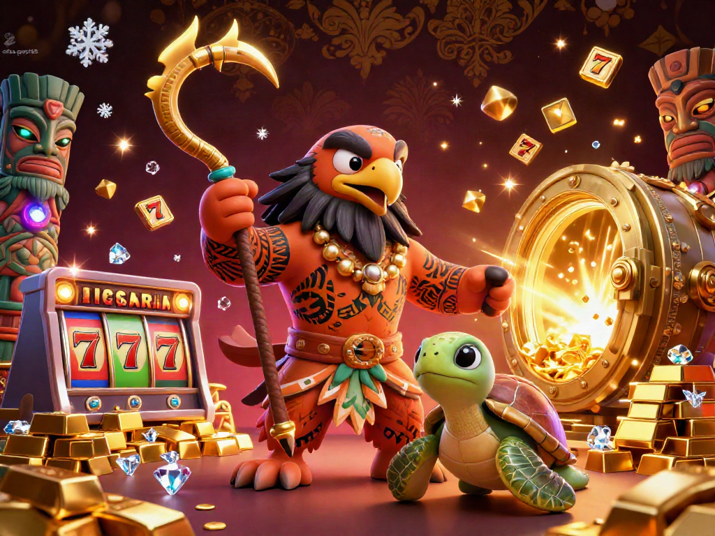 Slot gacor di situs gwp168 saat malam hari dengan karakter menarik dan banyak harta karun.