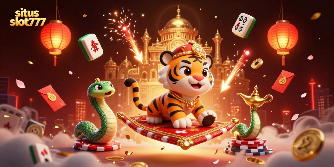 Experience excitement at situs slot777 with lively 3D casino-themed characters generating magic.