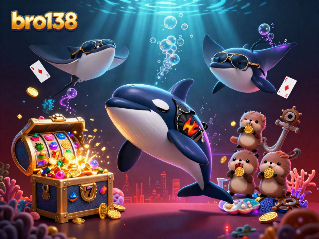 Experience thrilling wins at bro138 with vibrant characters amidst exciting casino game elements.