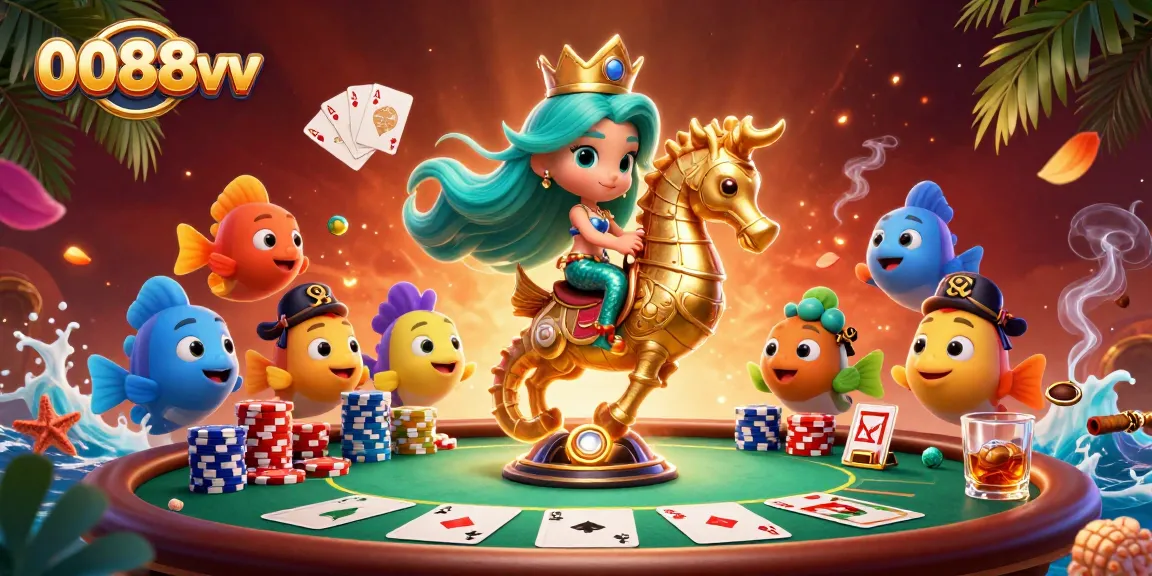 Experience thrilling games at 0088vv with a vibrant casino atmosphere and colorful characters.