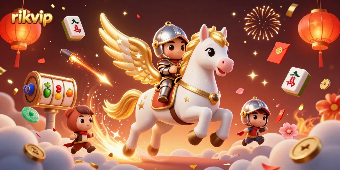 Experience the excitement of rikvip with celestial characters and casino elements in a vibrant scene.