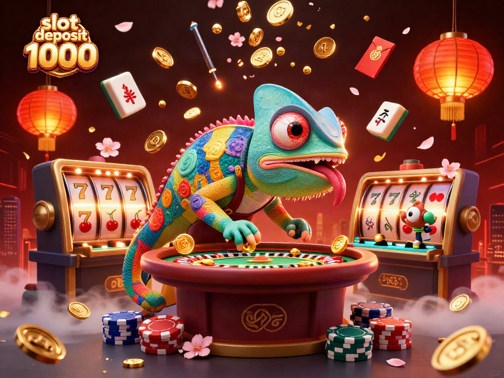 Engage in thrilling gameplay with slot deposit 1000 as colorful slots and coins sparkle