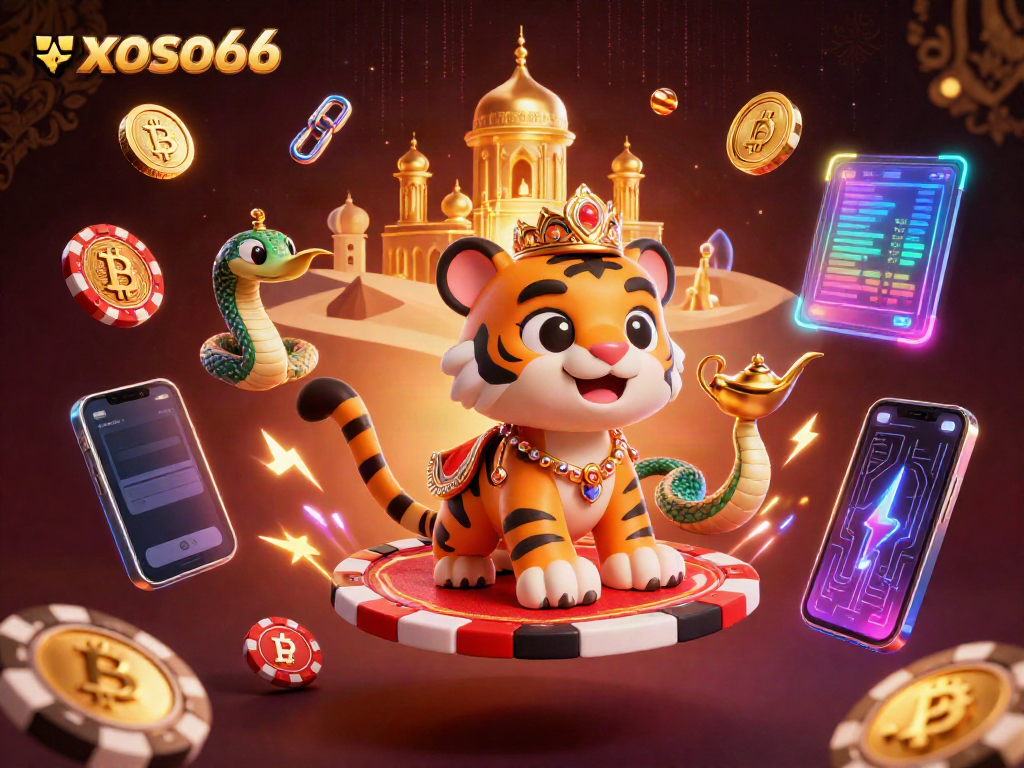 Experience the thrill of gambling at xoso66 with this vibrant, dynamic casino-themed illustration.