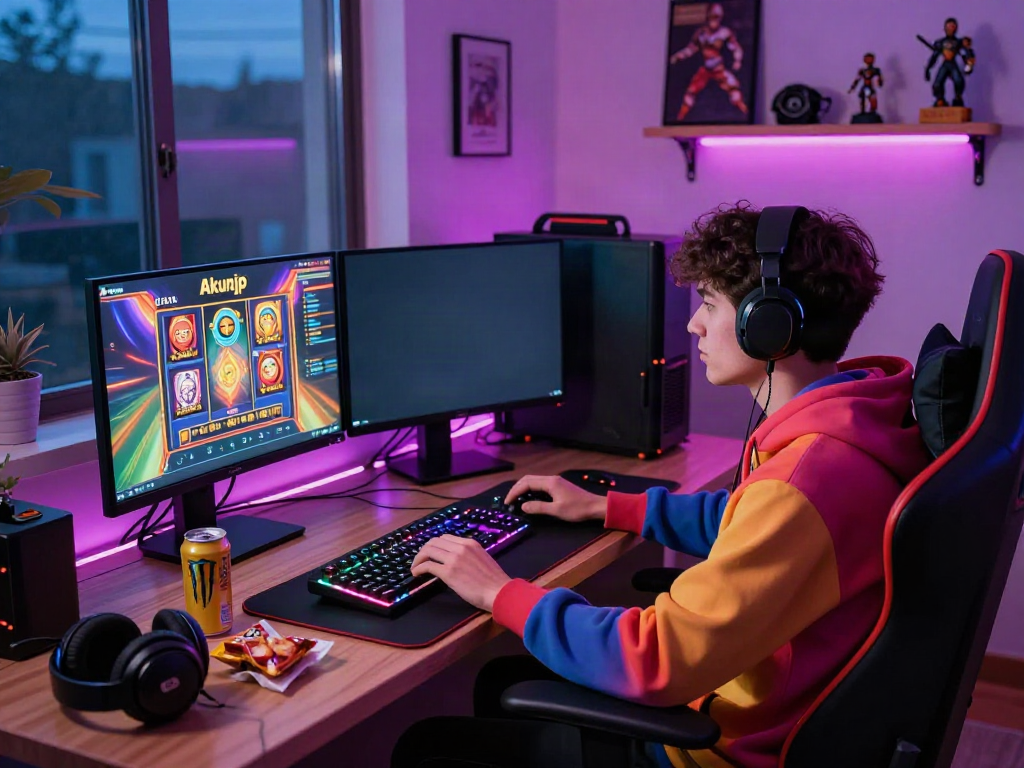 Akunjp online gaming setup with vibrant colors and engaging gameplay.