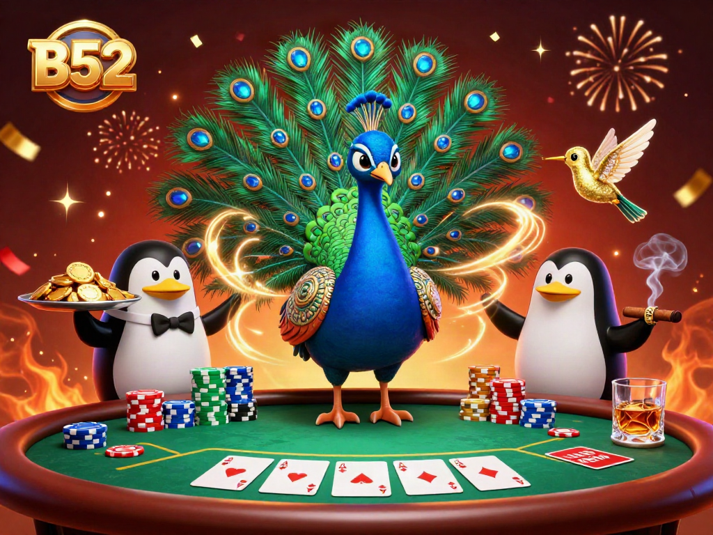 Experience thrilling gameplay at B52 with dynamic poker action and vibrant casino characters.