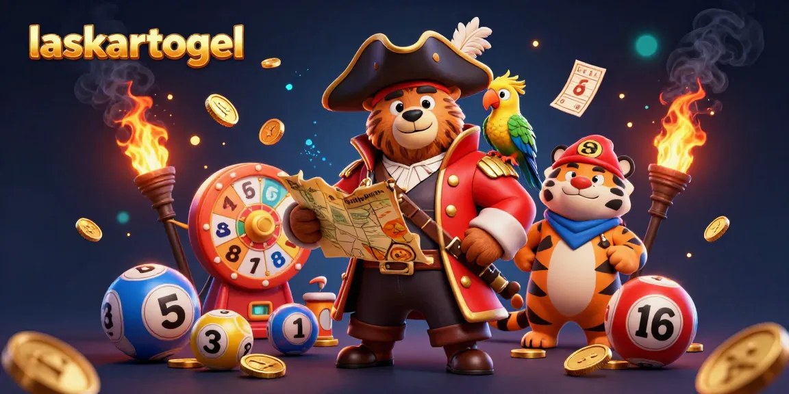 Engage with laskartogel in a vibrant lottery-themed adventure led by a pirate bear and his tiger mate.