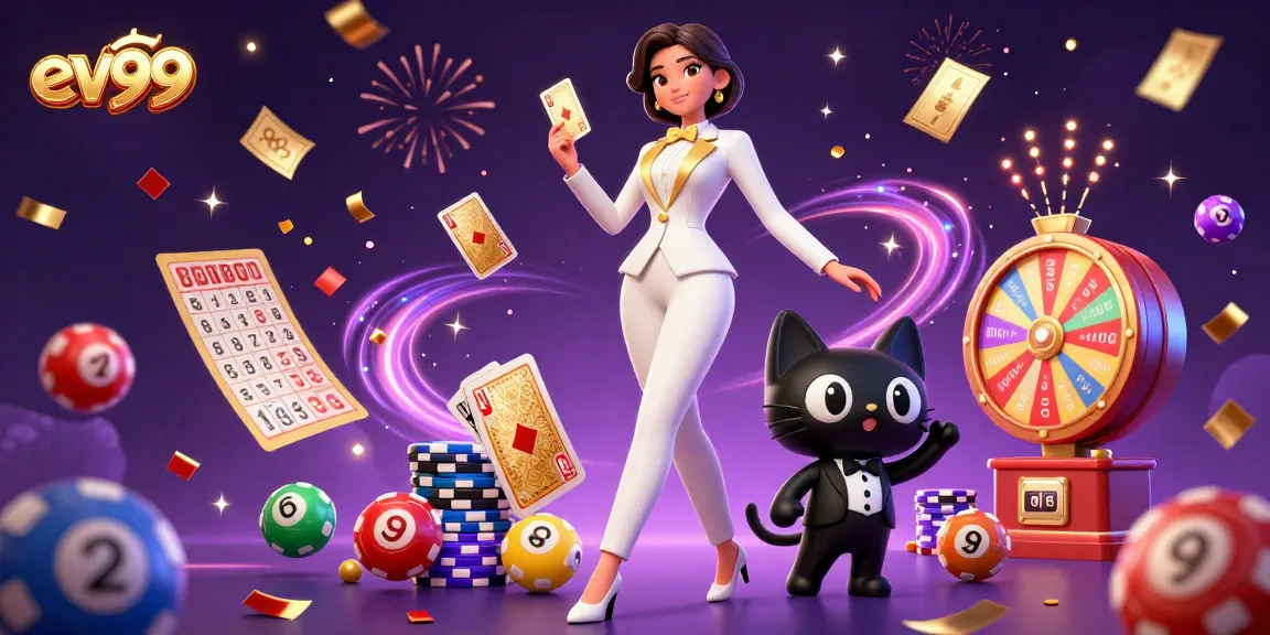 Win at ev99 with a glamorous dealer shuffling cards amid an exciting casino atmosphere.